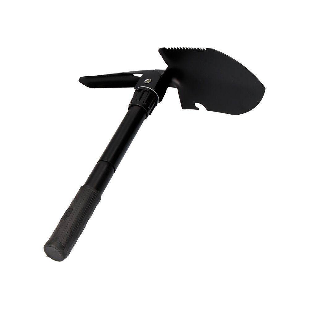 Pala plegable multifuncional de acero color negro 9,5 x 41,5 cm