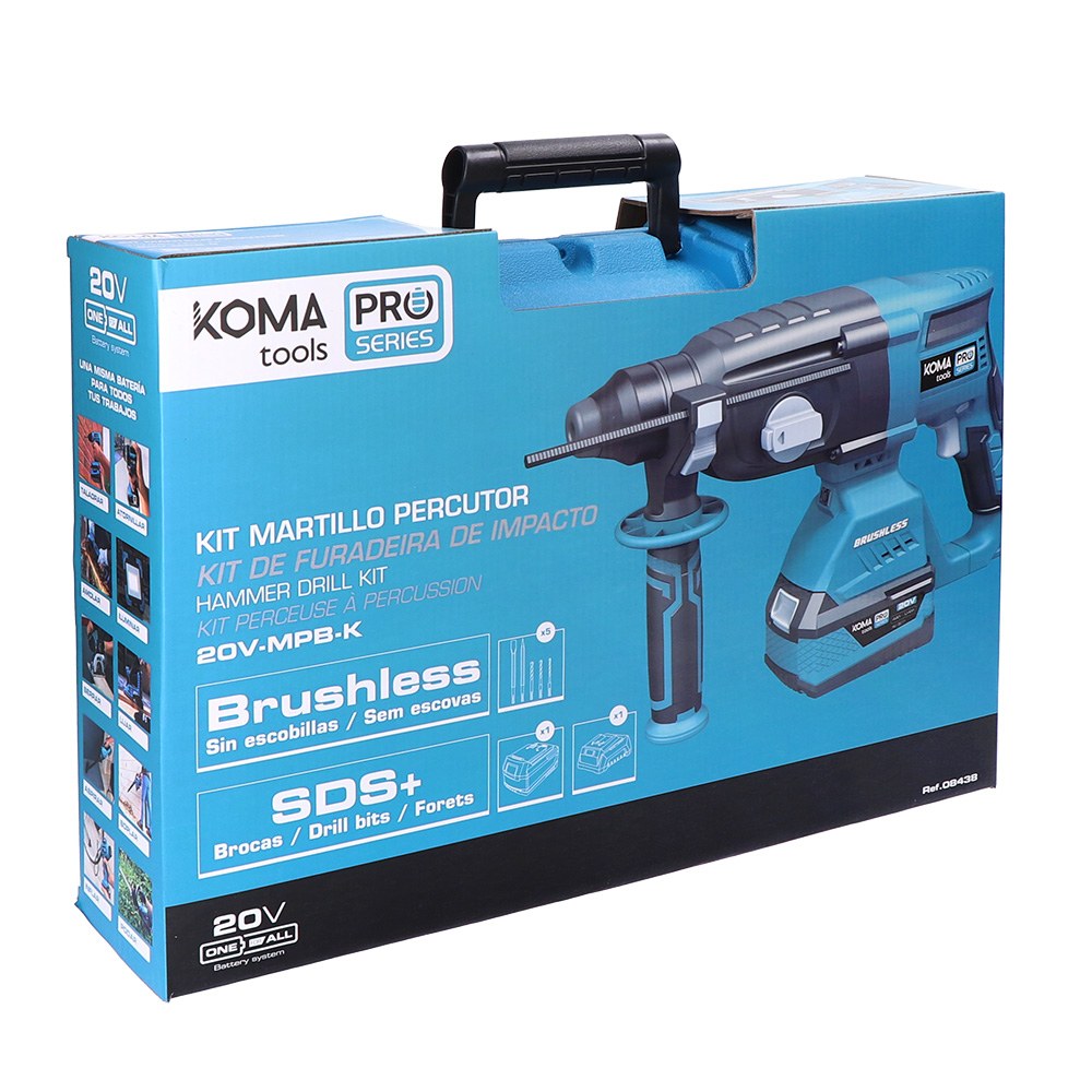 Kit martillo percutor brushless 20 v + batería 4,0 ah 08771 + cargador 60 w 2,3 a 08772