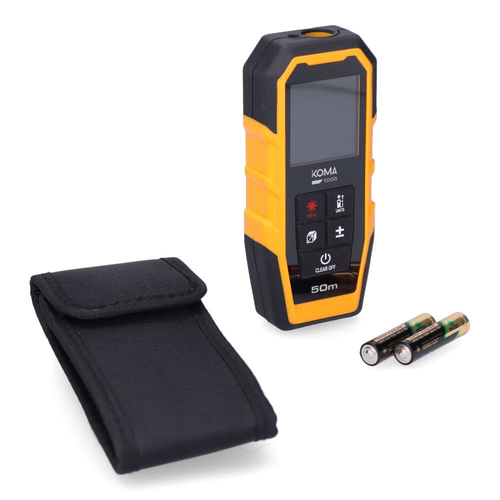 Medidor láser con funda 5,2 x 2,4 x 12,3 cm