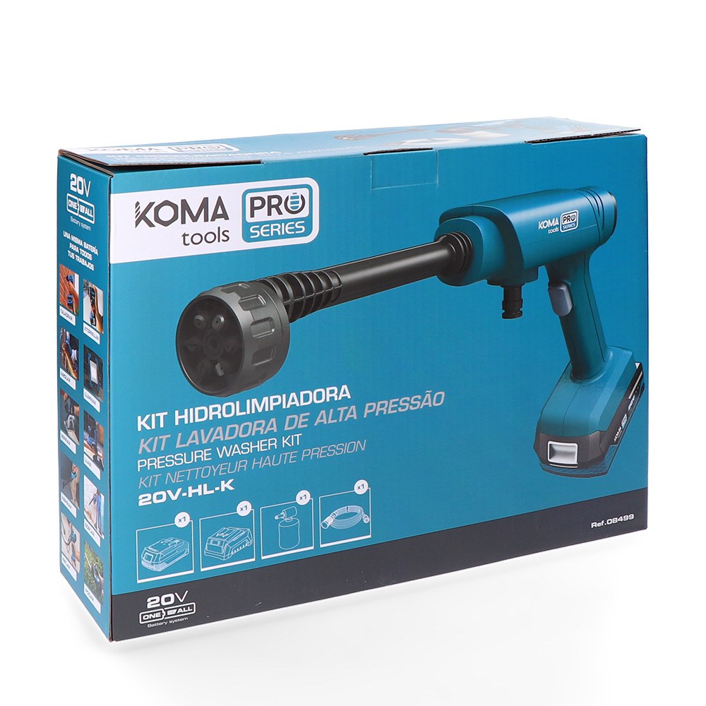 Kit hidrolimpiadora 20 v + batería 2.0 ah 08770 + cargador 2,3 a 08772