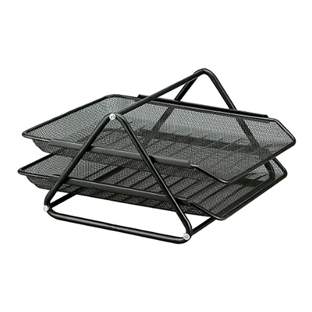 Bandeja sobremesa metálica rejilla gxa100 negra 2 bandejas 30 x 35 x 18,5 cm