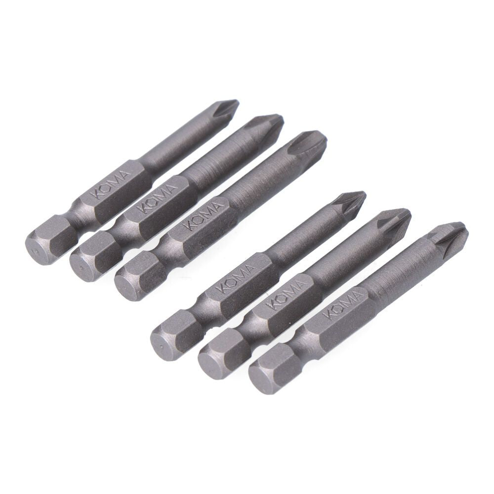 Puntas phillips ph1-2-3 x 50 mm, puntas pozidrive pz1-2-3 x 50 mm, 6 piezas