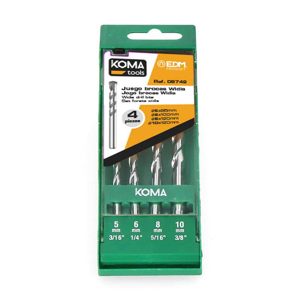 Broca widia standard, 4 uds