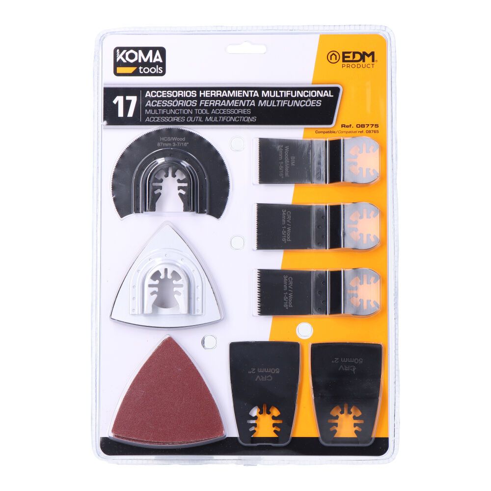 Kit 17 accesorios para herramienta multifuncional 08765