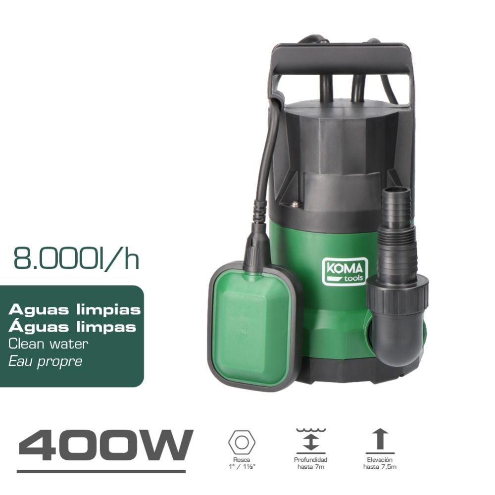 Bomba de drenaje aguas limpias 400 w