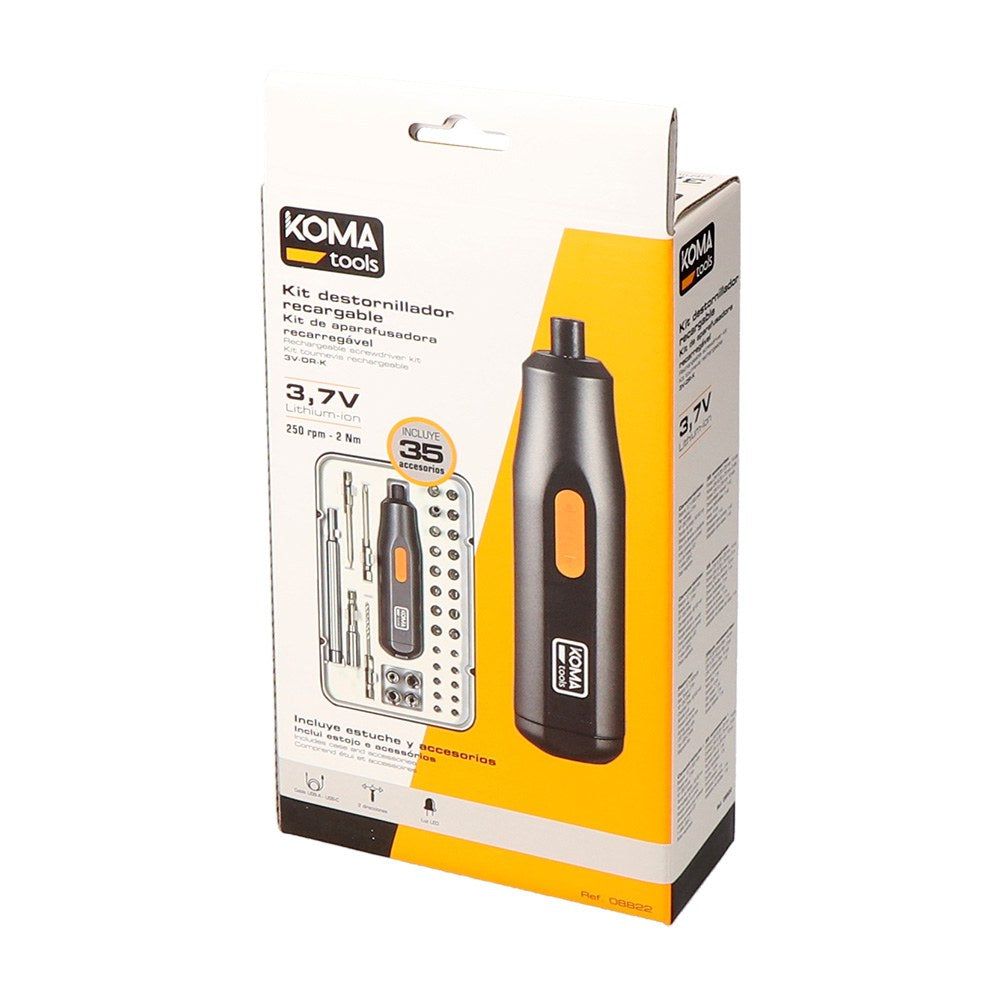 Kit destornillador recargable 3,7 v con 35 accesorios