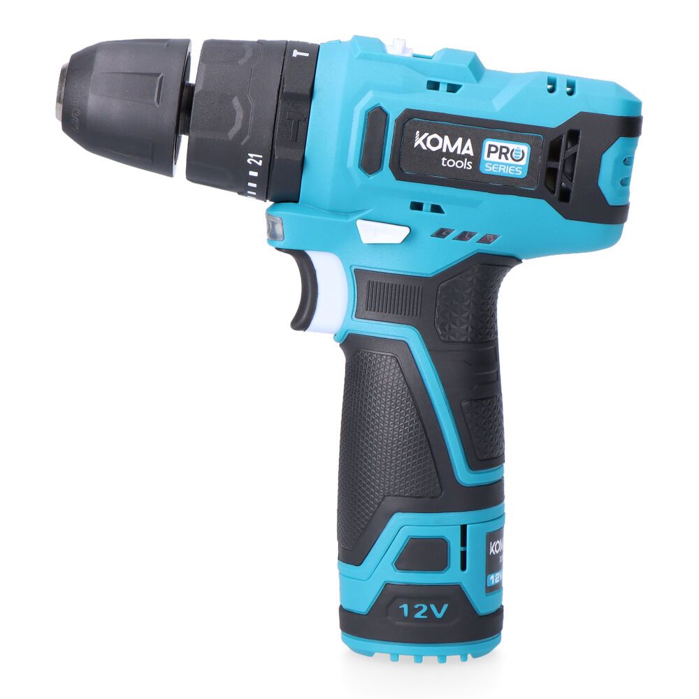 Kit taladro percutor 12 v con accesorios, batería 2.0ah y cargador