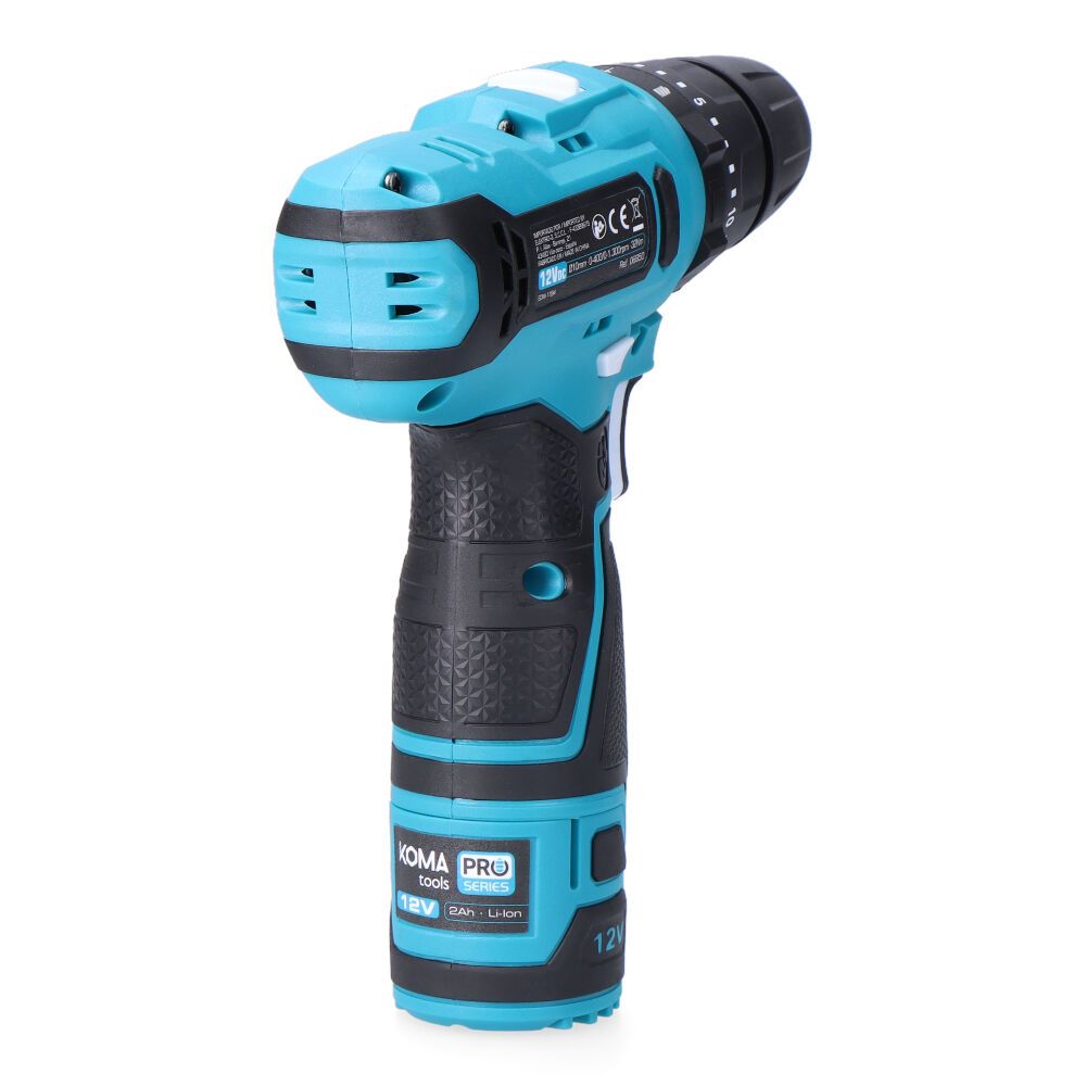 Kit taladro percutor 12 v con accesorios, batería 2.0ah y cargador