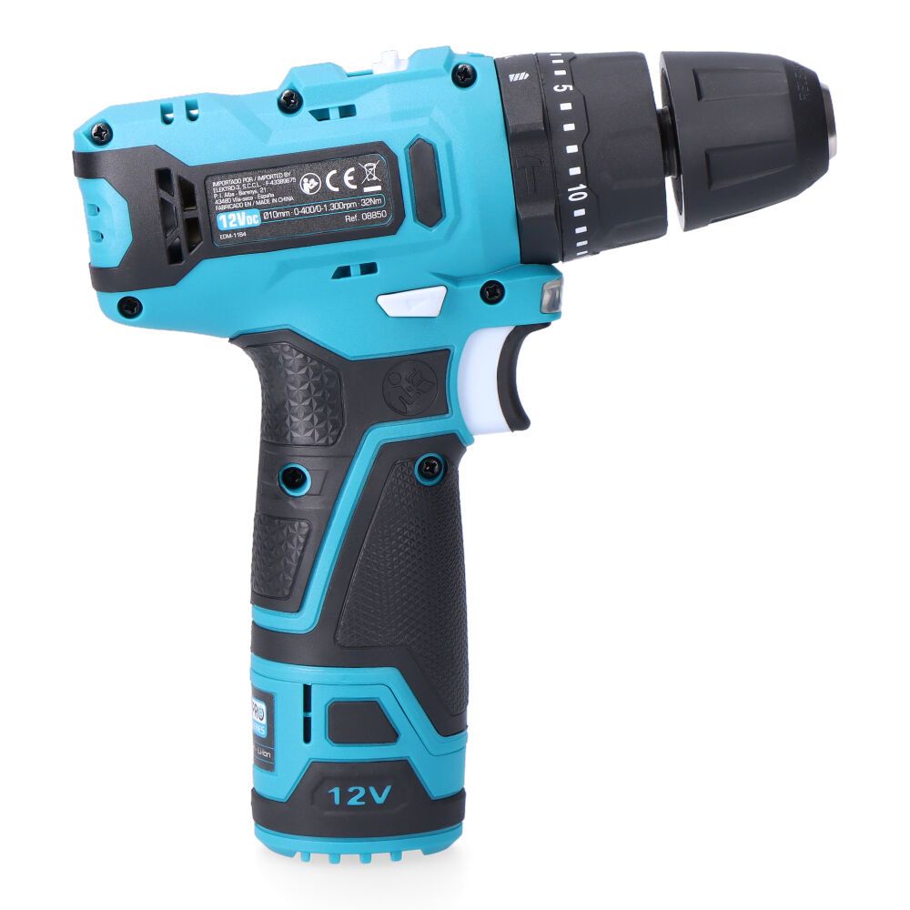 Kit taladro percutor 12 v con accesorios, batería 2.0ah y cargador