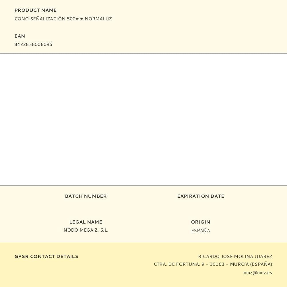 Cono señalización 500mm normaluz