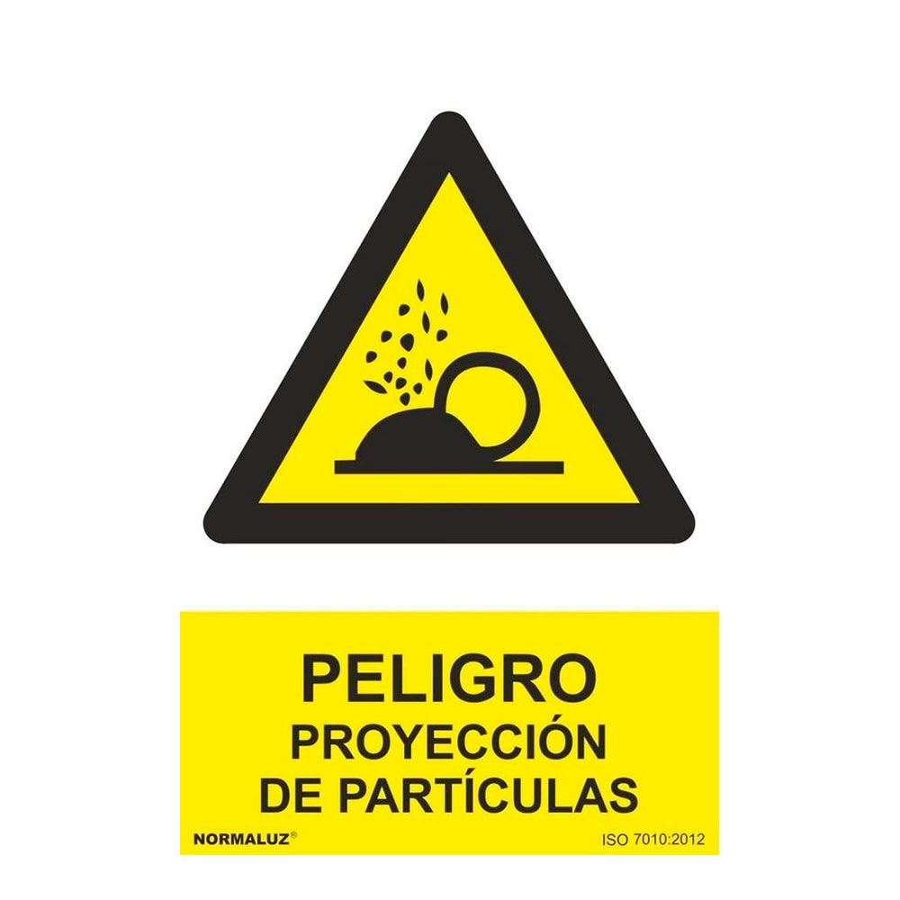 Señal peligro proyección de partículas, pvc, 21 x 30 cm