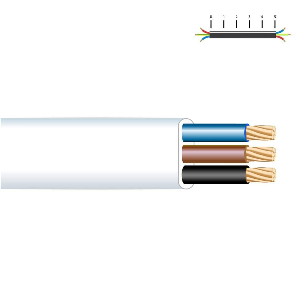 Manguera plana 3 x 1,50 mm² blanca euro/m