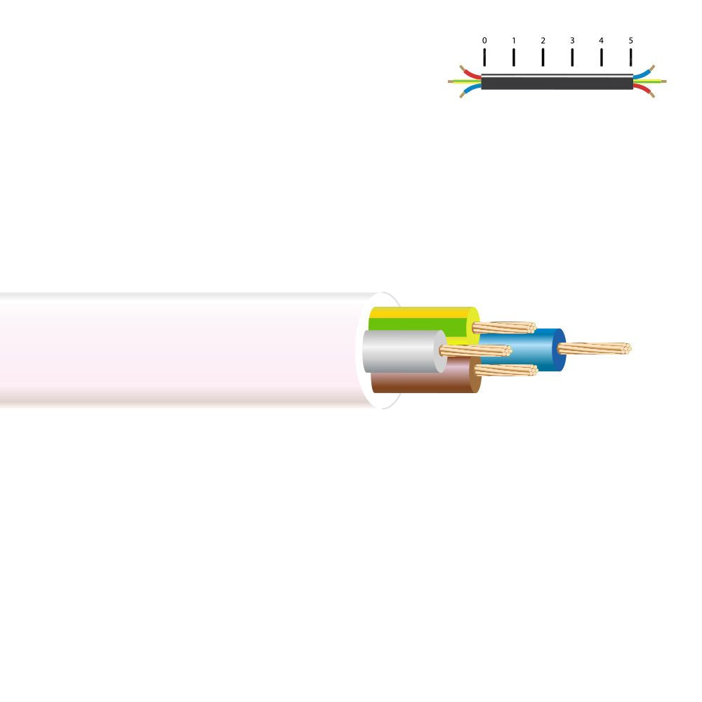 Manguera tubular h05vv-f 4 g 1,50 mm², blanca euro/m