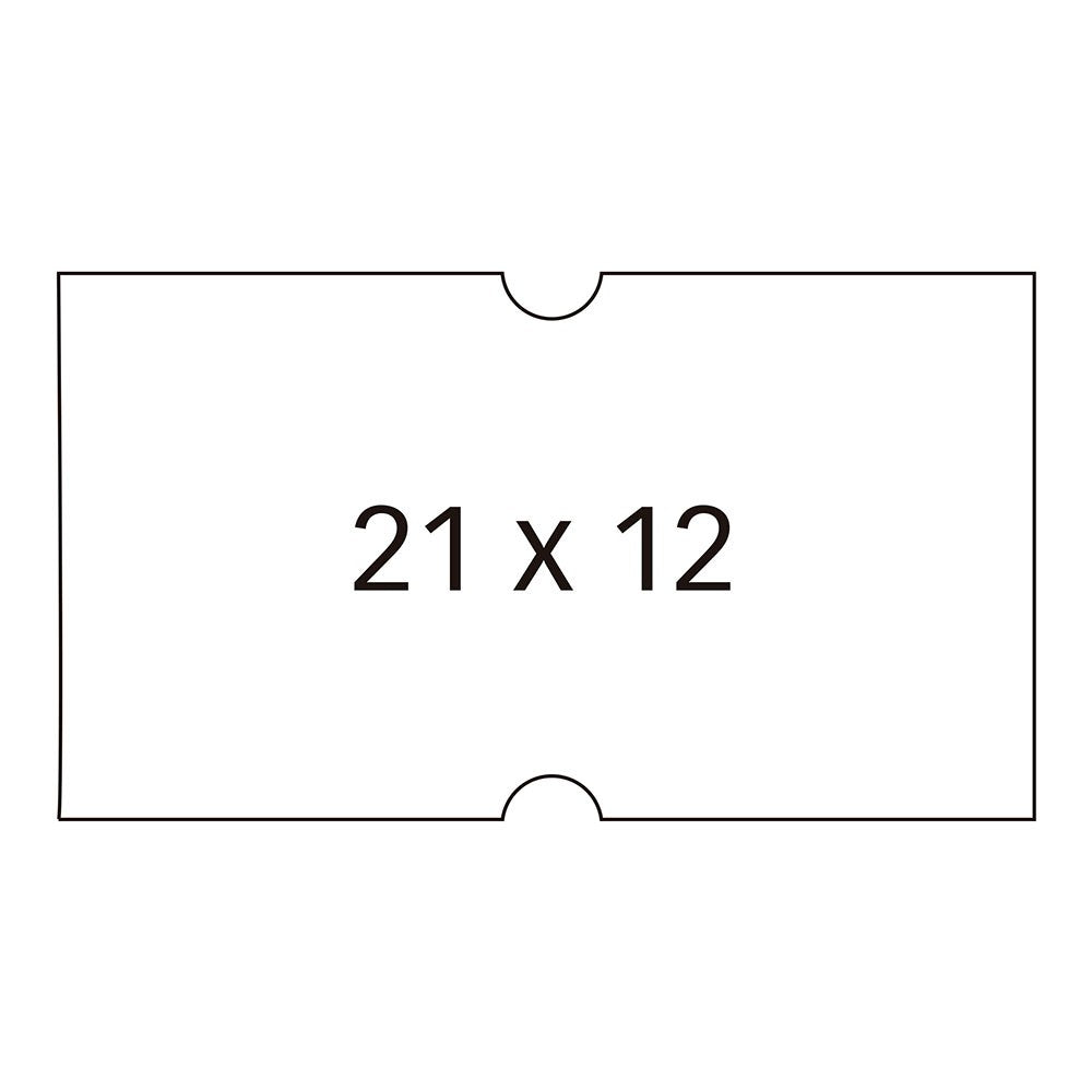 Etiquetas de precios blancas, removibles, 21 x 12 mm, 6 rollos x 1000 uds