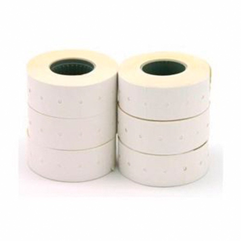 Etiquetas de precios blancas, removibles, 26 x 16 mm, 6 rollos x 1000 uds