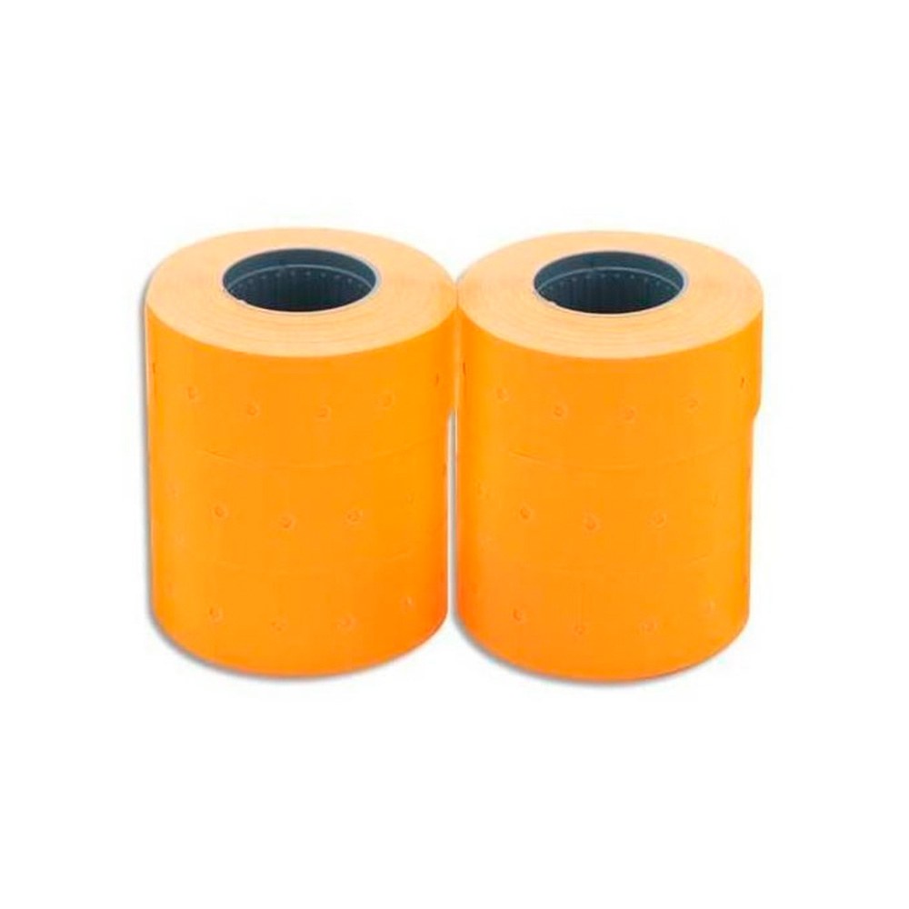 Etiquetas de precios naranjas, removibles, 26 x 16 mm, sinusoidales, 6 rollos x 1000 uds