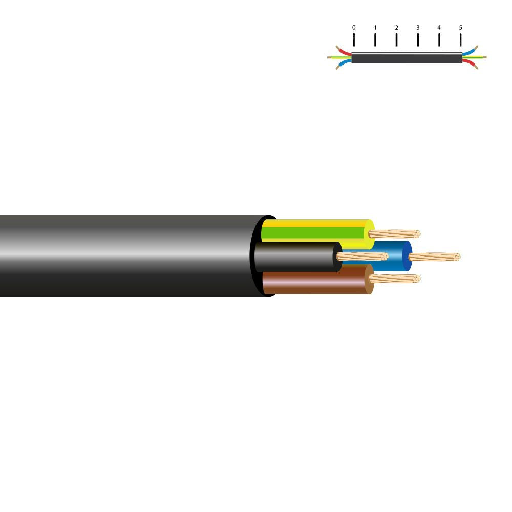 Manguera tubular vv-k06/1kv 4 g 1,50 mm², negra euro/m