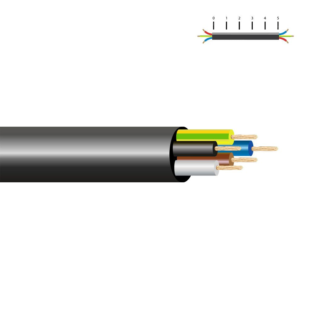 Manguera tubular vv-k06/1kv 5 g 2,50 mm², negra euro/m