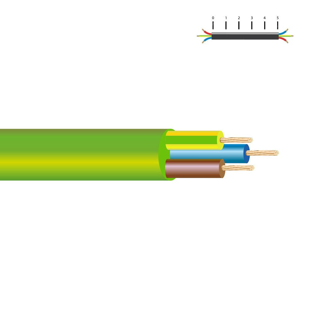 Manguera rz1-k 3 g 2,50 mm² verde euro/m
