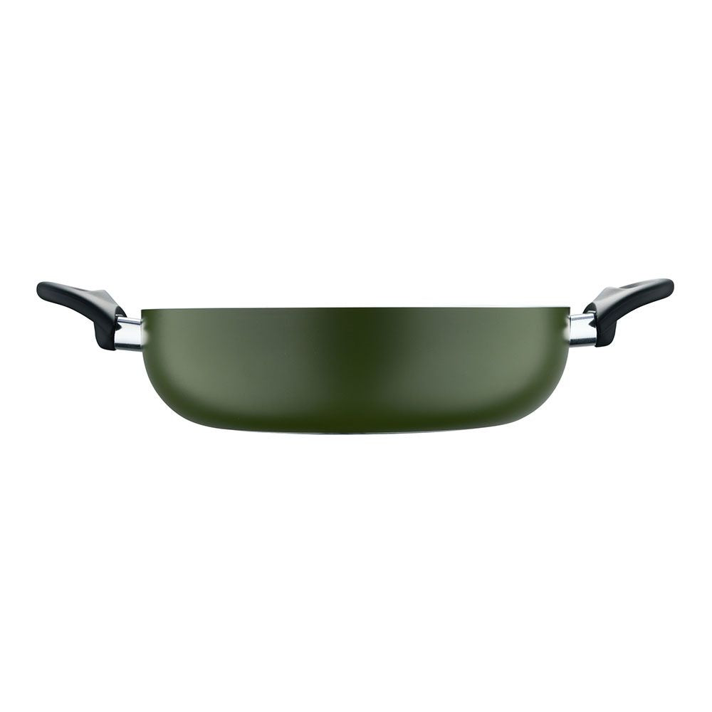 Olla baja de aluminio prensado con tapa, inducción, experto ø28 x 8 cm