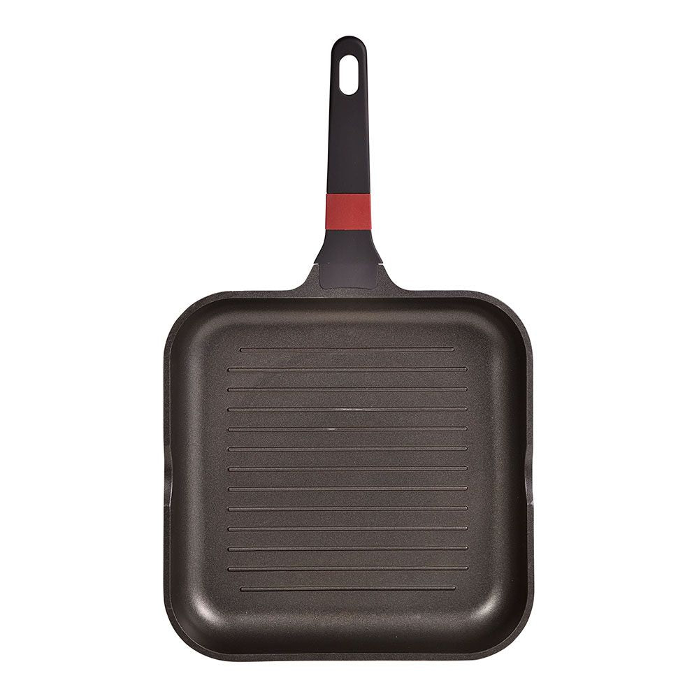 Sarten asador aluminio fundido, inducción, denia experto 28 x 28 x 4,5 cm