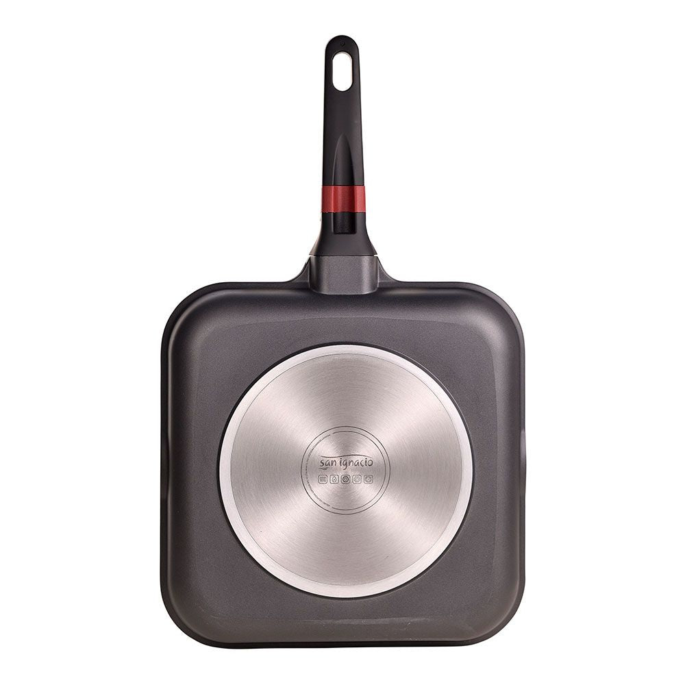 Sarten asador aluminio fundido, inducción, denia experto 28 x 28 x 4,5 cm