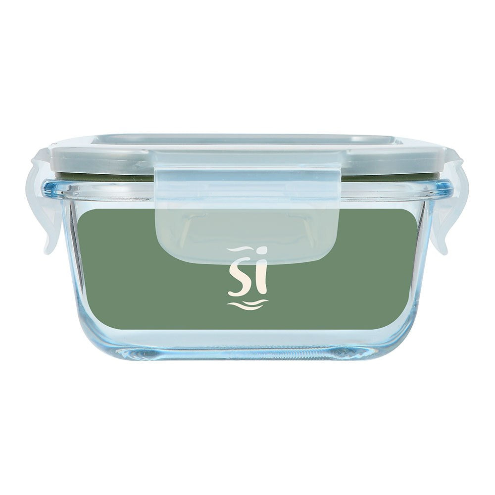 Fiambrera hermética cuadrada borosilicato, experto, 520 ml, 13,8 × 13,8 × 7 cm