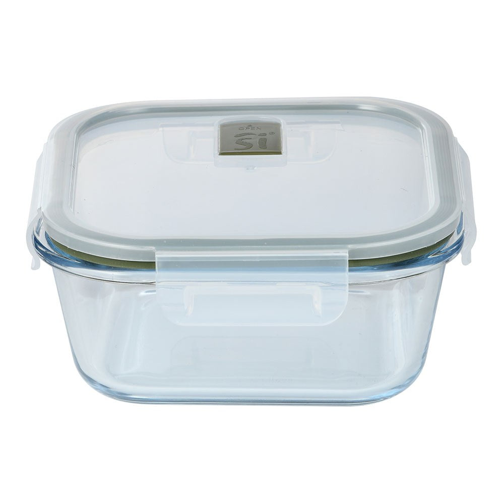 Fiambrera hermética cuadrada de vidrio de borosilicato, experto, 800 ml, 15,9 x 15,9 x 7 cm
