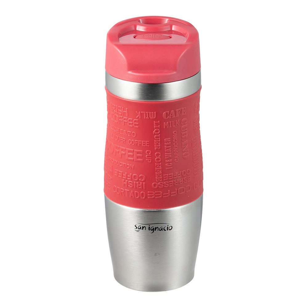 Vaso de viaje de acero inoxidable, rojo mate, experto, 360 ml