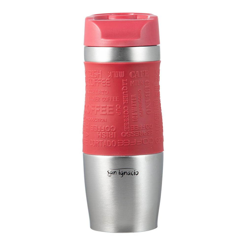 Vaso de viaje de acero inoxidable, rojo mate, experto, 360 ml