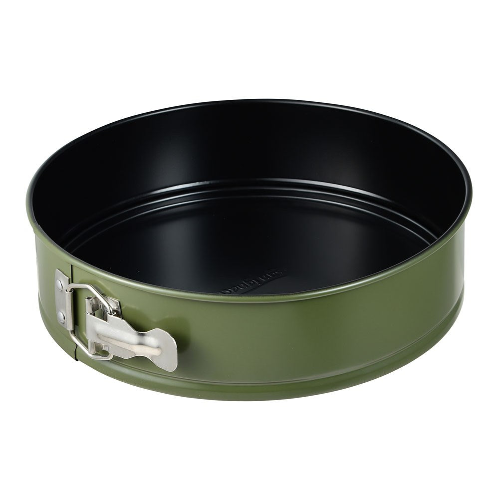 Molde redondo desmontable de acero al carbono, para horno, experto, verde oliva, ø26 x 6,8 cm