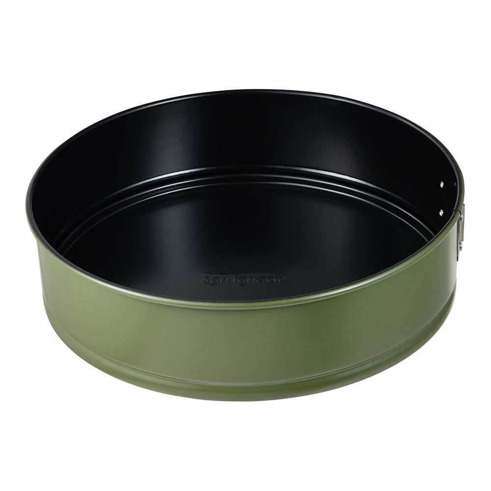 Molde redondo desmontable de acero al carbono, para horno, experto, verde oliva, ø26 x 6,8 cm