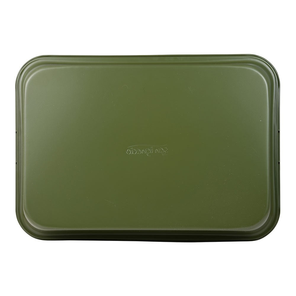 Bandeja rectangular de acero al carbono, para horno, experto, verde oliva, 34 x 23,7 x 6 cm