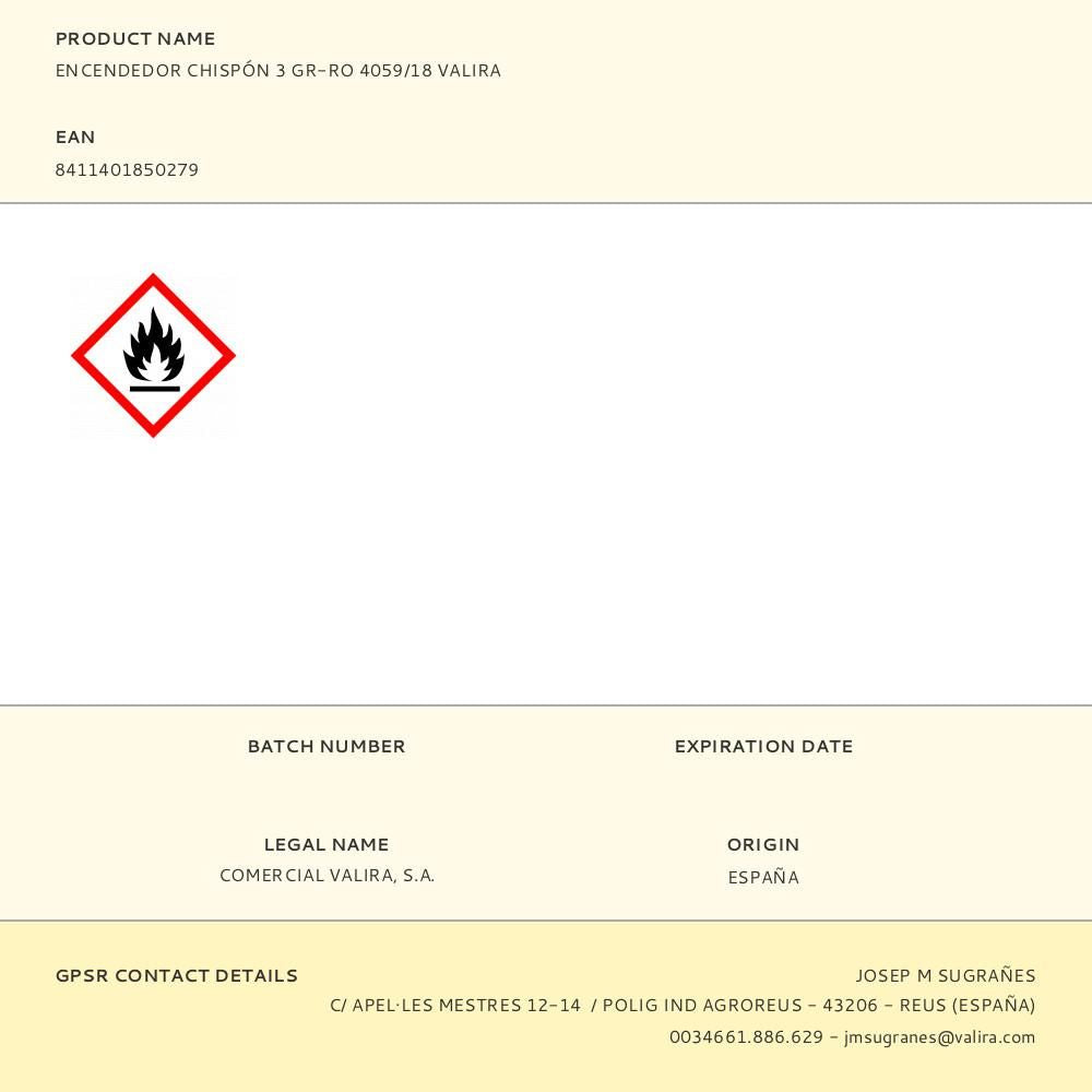 Encendedor electrónico chispón 3 gr-ro