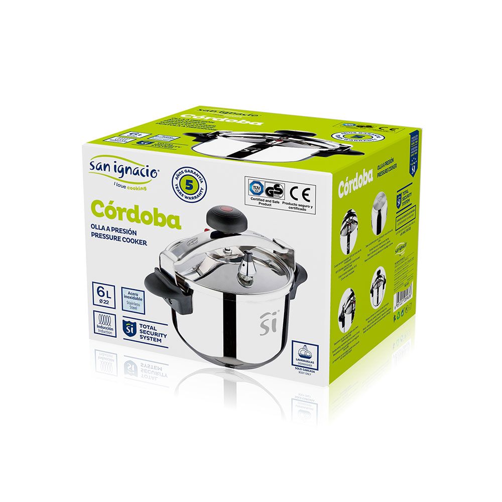 Olla a presión 6 l acero inoxidable cordoba ø22 cm