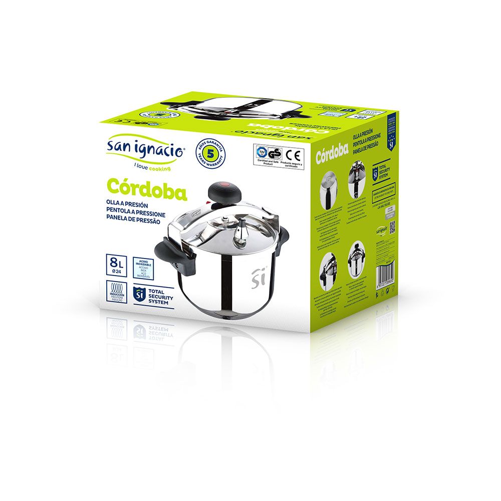 Olla a presión 8 l acero inoxidable cordoba ø24 cm