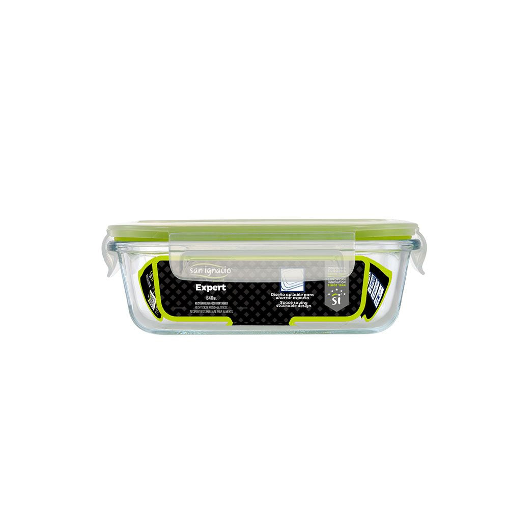 Fiambrera hermética rectangular borosilicato expert 640 ml