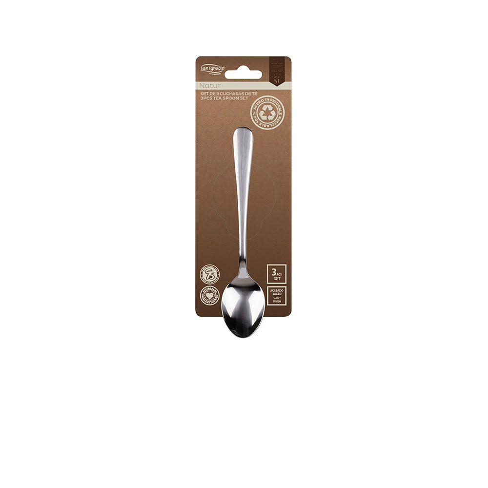 Cucharilla de acero inoxidable reciclado brillo natur 3 uds