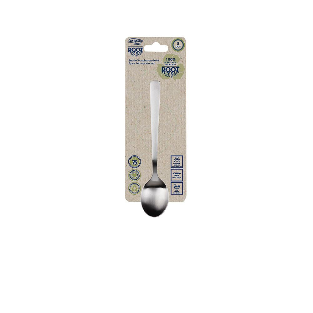 Cucharilla de acero inoxidable reciclado mate root 3 uds