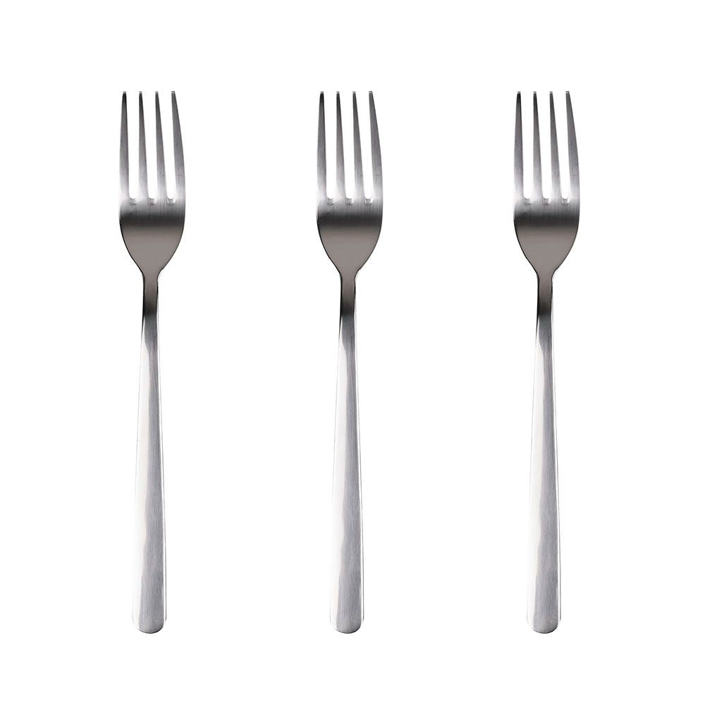 Tenedor de acero inoxidable reciclado brillo earth, blister 3 uds