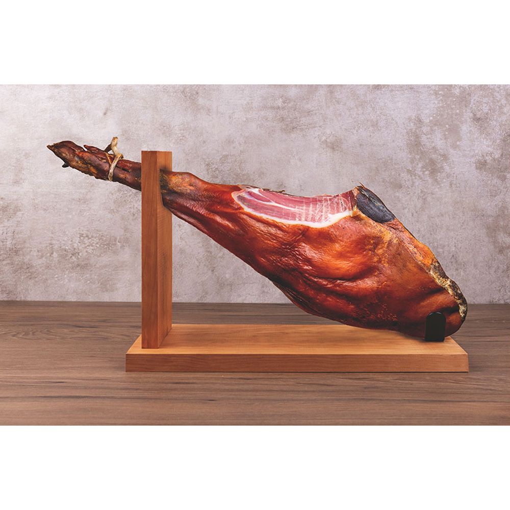 Jamonero modelo jaén de acero y madera 23 x 40 x 16 cm