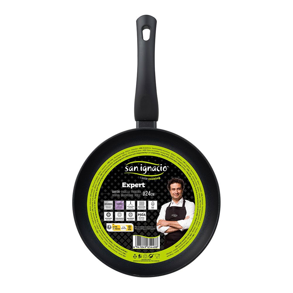Sartén de aluminio forjado inducción negro expert ø24 cm