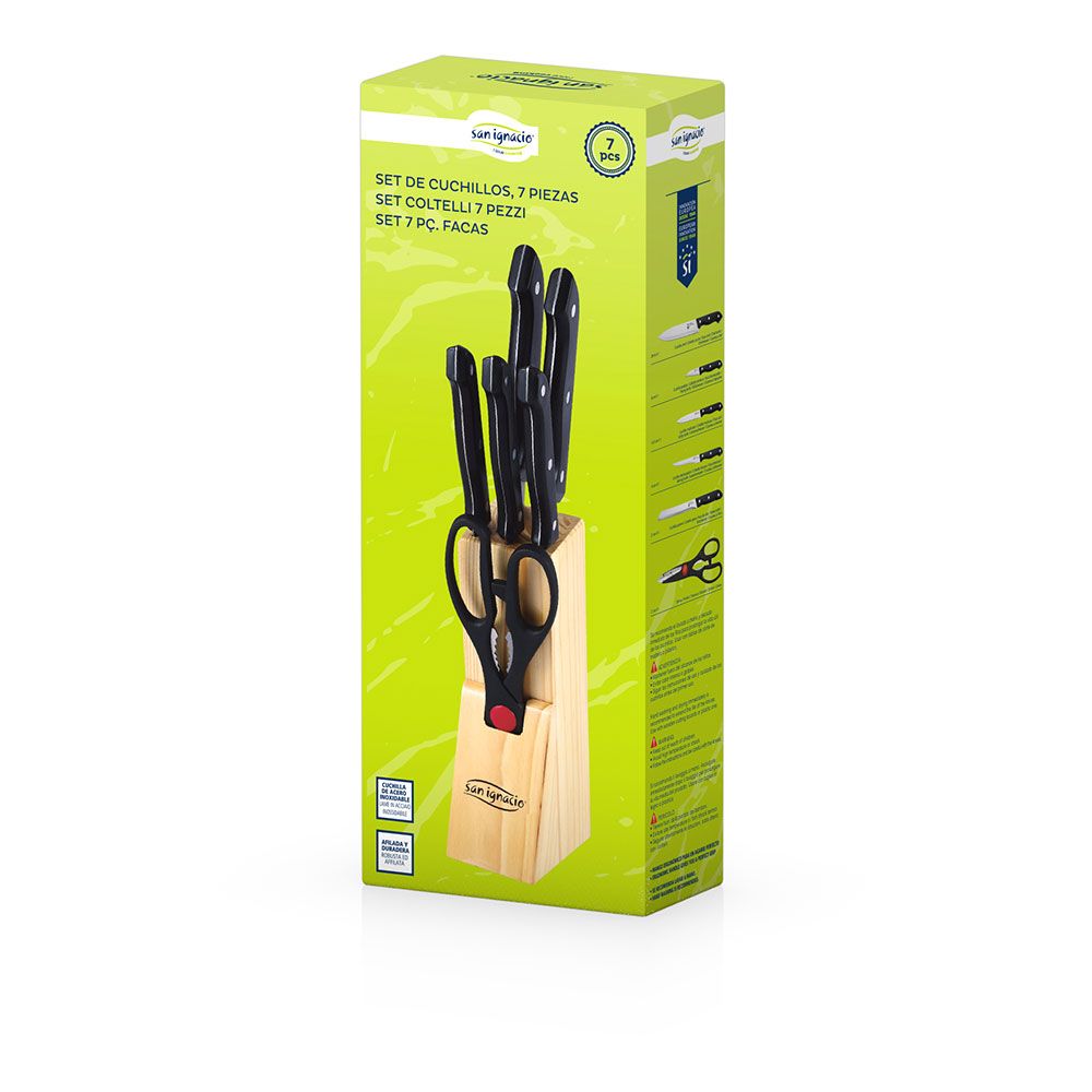 Juego de cuchillos 7 piezas acero inox dresde + tacoma