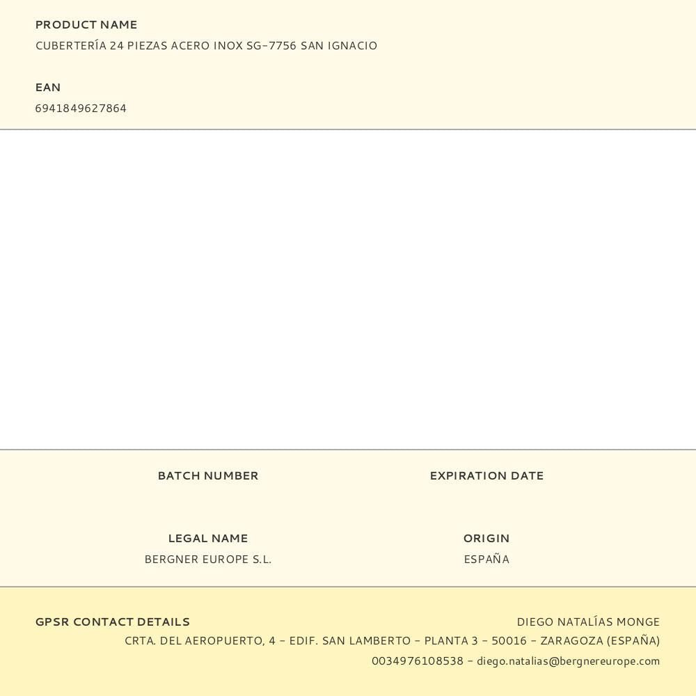 Cubertería 24 piezas acero inoxidable