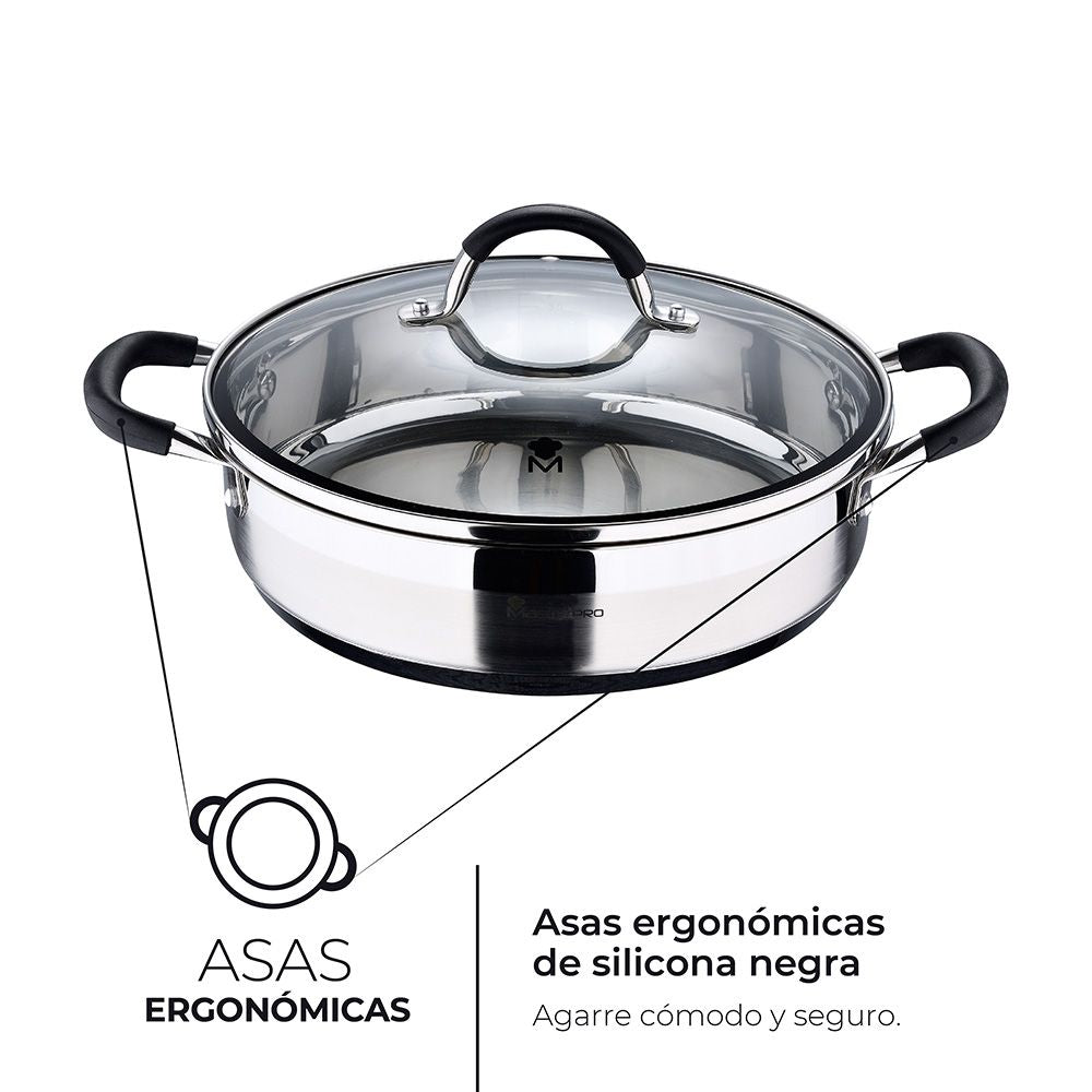 Tartera acero inoxidable con tapa foodies ø28 x 7,5 cm