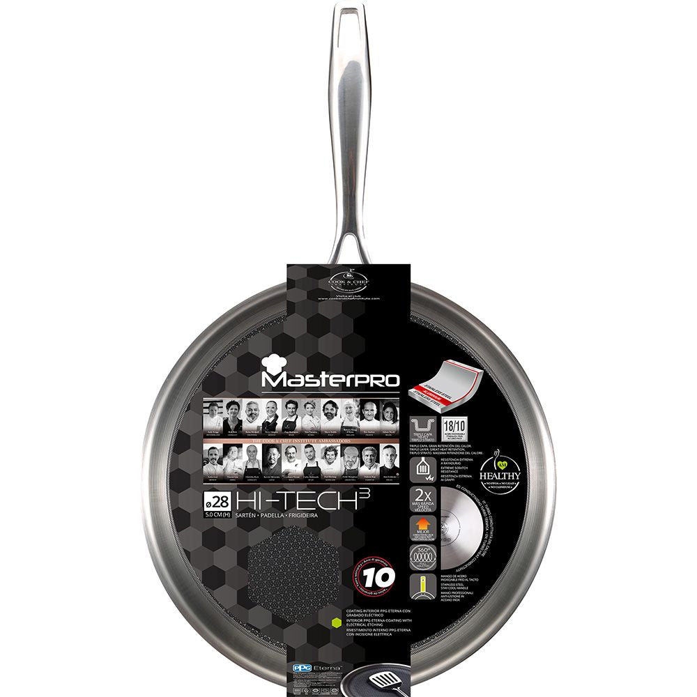 Sartén de acero inoxidable hi-tech 3 ø28 cm