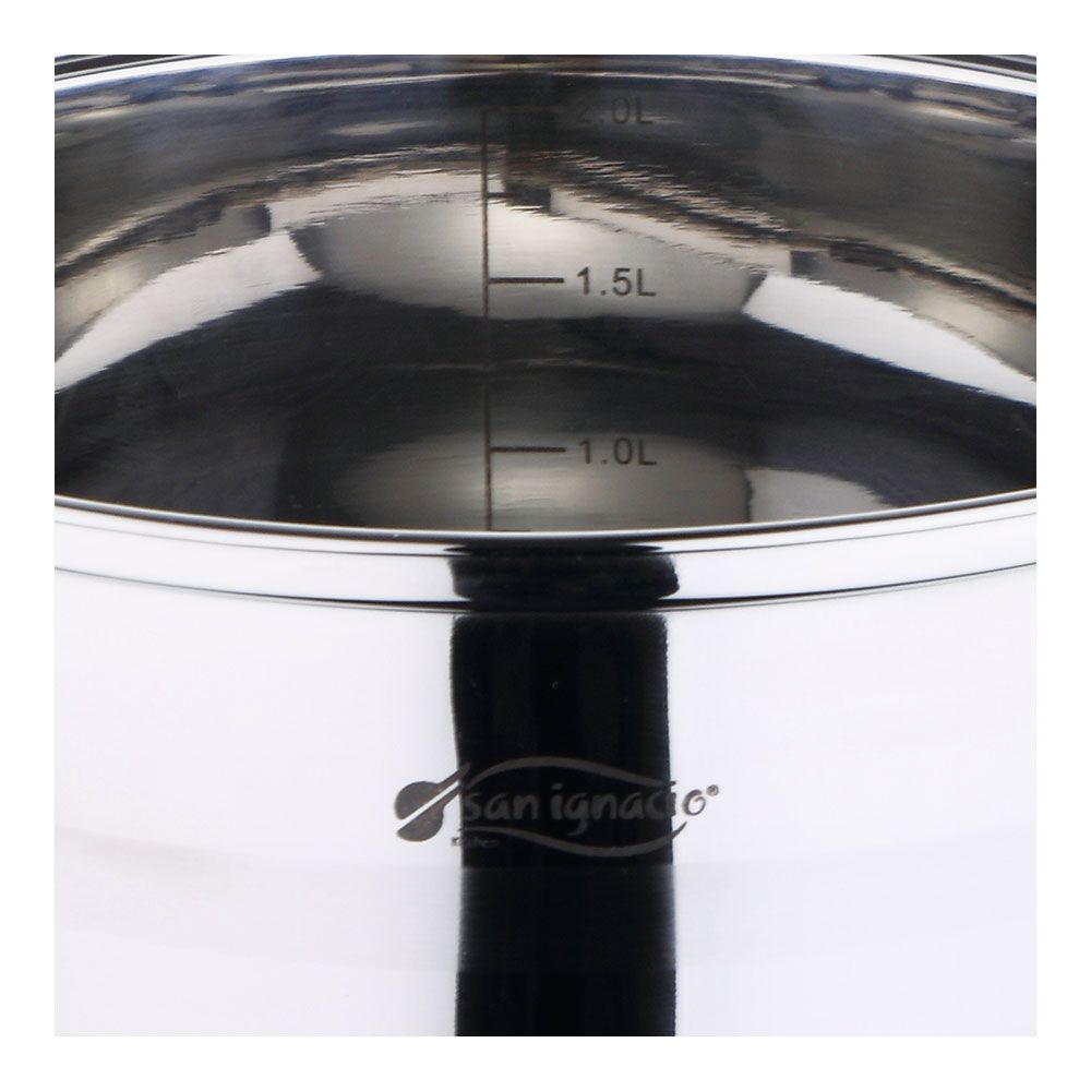 Bateria 5 piezas de acero inoxidable ind toledo: cazo ø16 cm / cacerola con tapa ø18 cm / cacerola con tapa ø20 cm