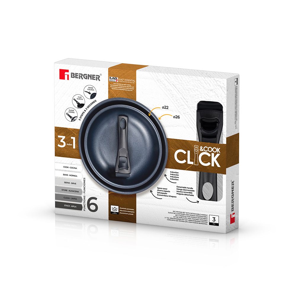 Set 2 sartenes click & cook ø20 / ø26 cm