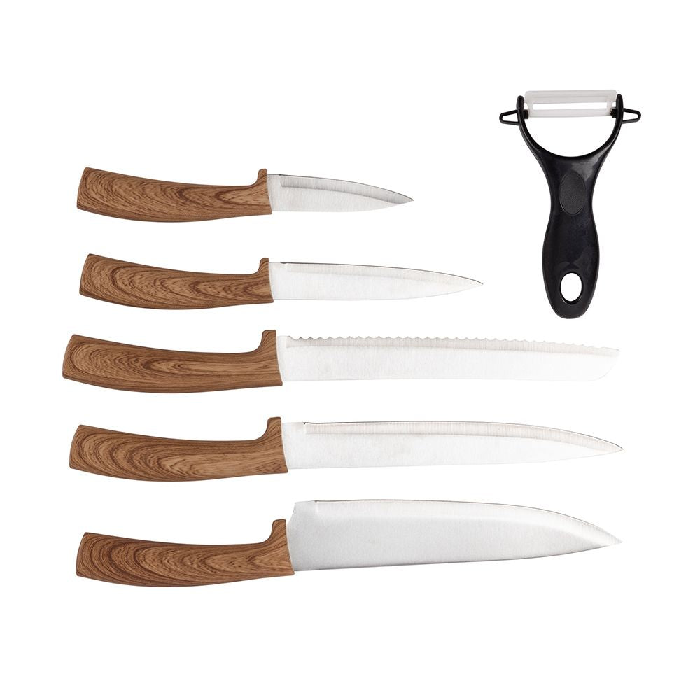 Juego de cuchillos 5 piezas acero inox y pelador