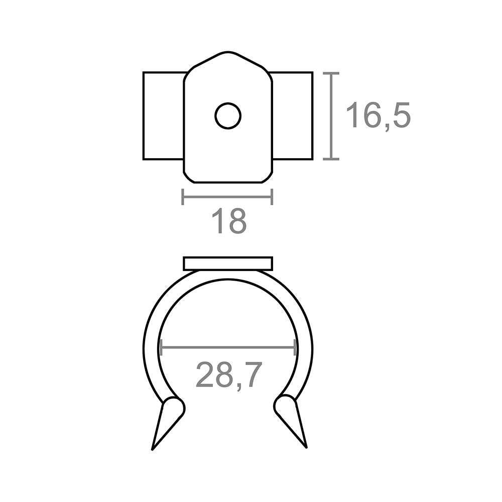 Pinza zócalo madera/aluminio, 2 uds, blister